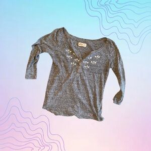 HOLLISTER Size Small Gray Embroidered Long